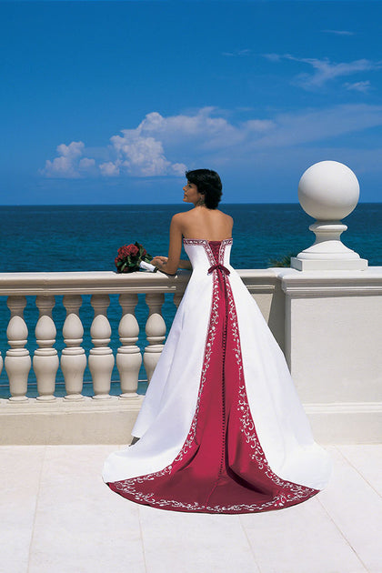 strapless open back dress ALFRED ANGELO 1516 – Gemini Bridal