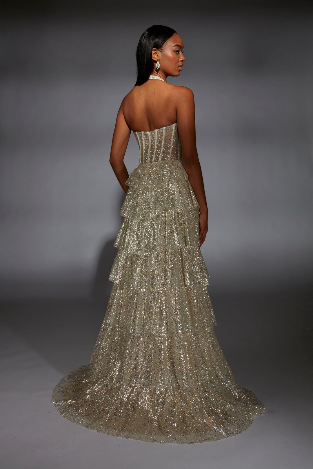 ワンピース Luminous tulle ribbon drape minionepiece Alyce Paris Prom Dress 61972 – Gemini Bridal
