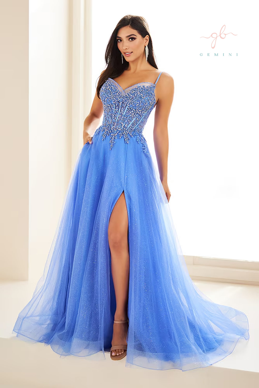blue moon prom dresses Gradient Blue Prom Dress, Star Moon Evening Dress, Spaghetti Strap Party Gown, Deep V Neck Homecoming Dress, Fairy Long Graduation Dress