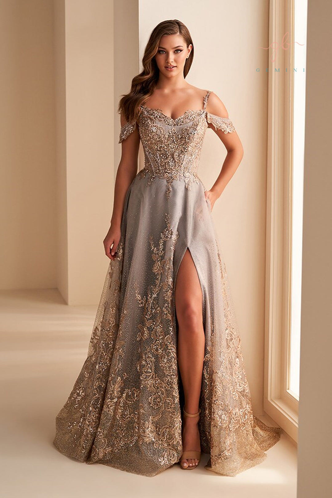 green emerald velvet dress Long Prom Dress: Ellie Wilde EW36084 Gold / 00
