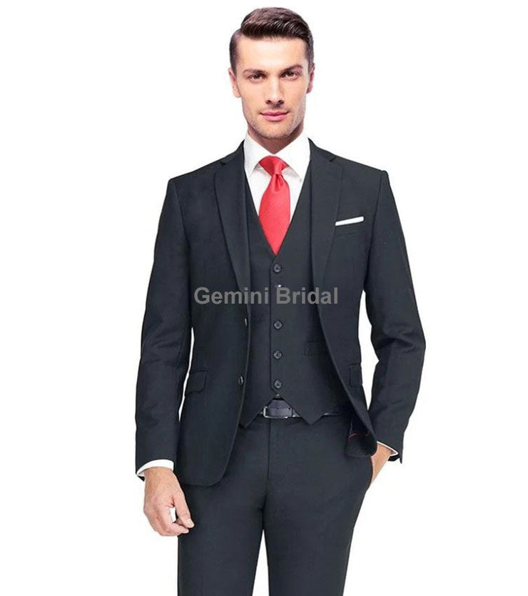 Slim Black Suit Blazer/Pant-Gemini Bridal Prom Tuxedo Centre