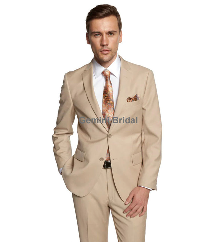 Modern Beige Suit Blazer/Pant-Gemini Bridal Prom Tuxedo Centre