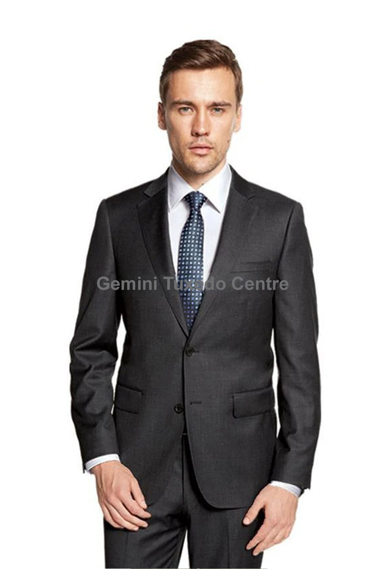 Modern Fit Charcoal Solid Suit Blazer-Gemini Bridal Prom Tuxedo Centre