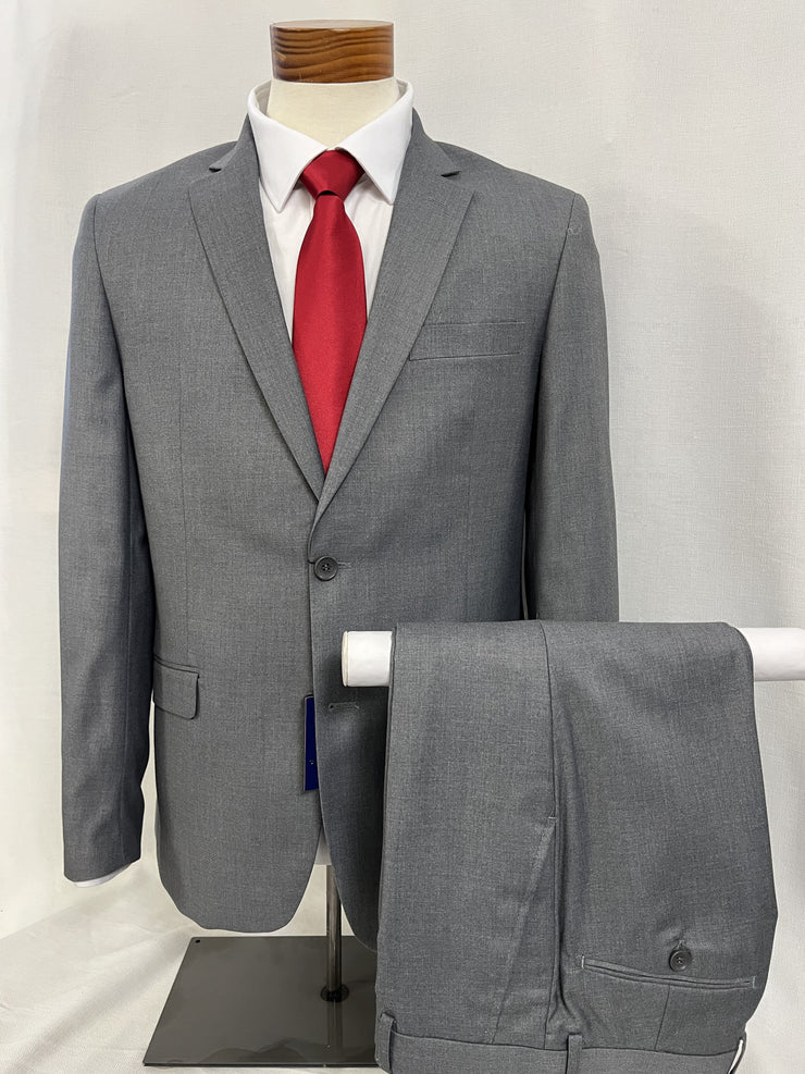Slim Fit Grey Suit Jacket with Free Pant-Gemini Bridal Prom Tuxedo Centre