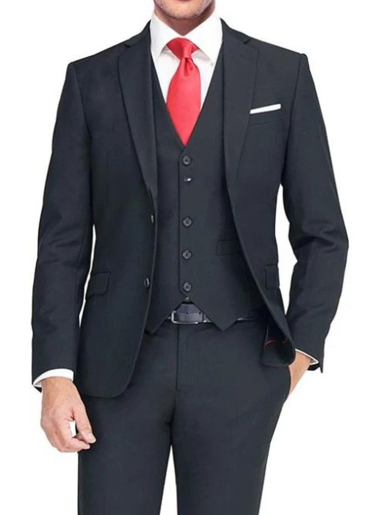 Black Notch Lapel Suit-Gemini Bridal Prom Tuxedo Centre