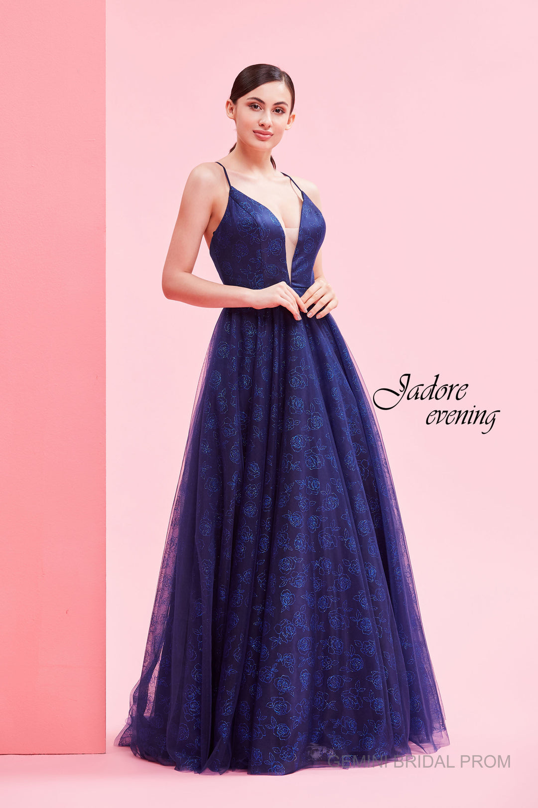 green emerald velvet dress Jadore - JX4048 main image 1