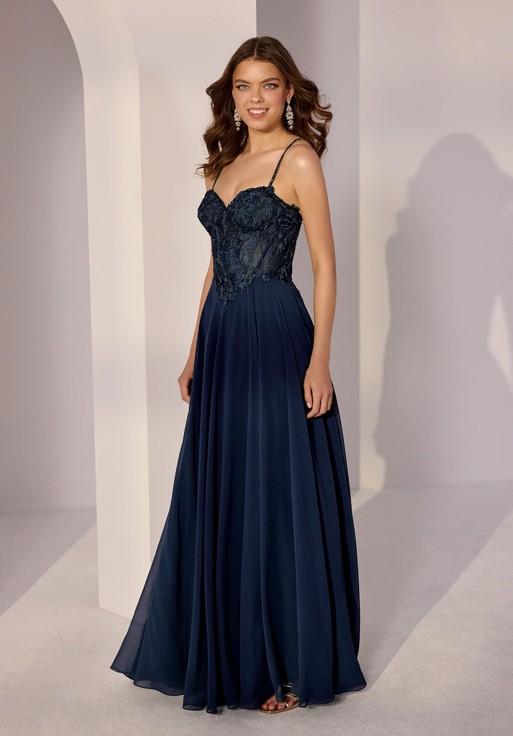 blue mori lee prom dress MORI LEE PROM 49320