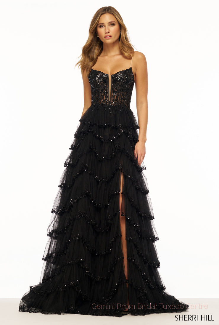 Sherri Hill Prom Grad Evening Dress 56193-Gemini Bridal Prom Tuxedo Centre
