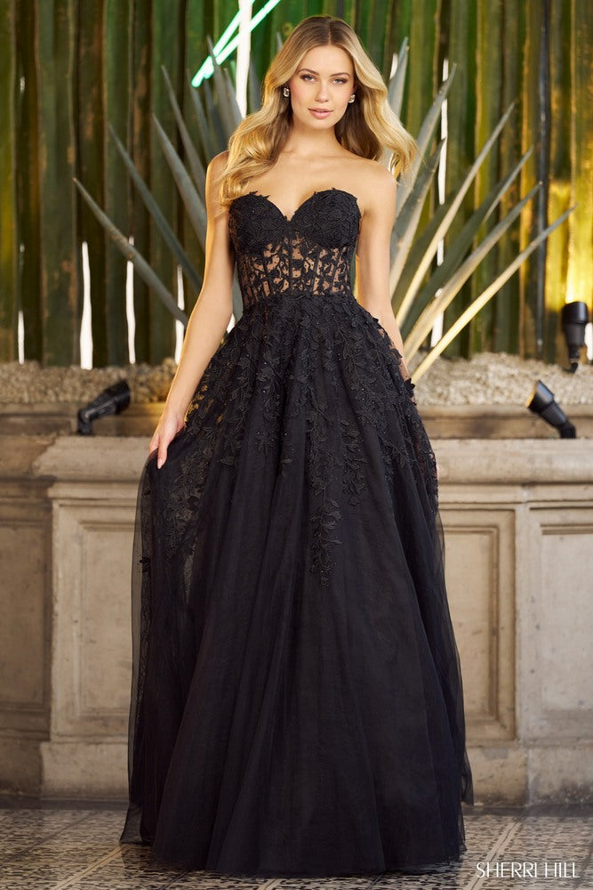 Sherri Hill Prom Grad Evening Dress 55760-B-Gemini Bridal Prom Tuxedo Centre