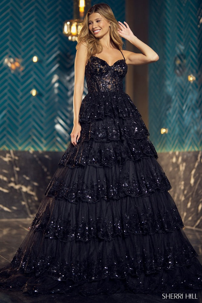 Sherri Hill Prom Grad Evening Dress 55925, 000-8-Gemini Bridal Prom Tuxedo Centre
