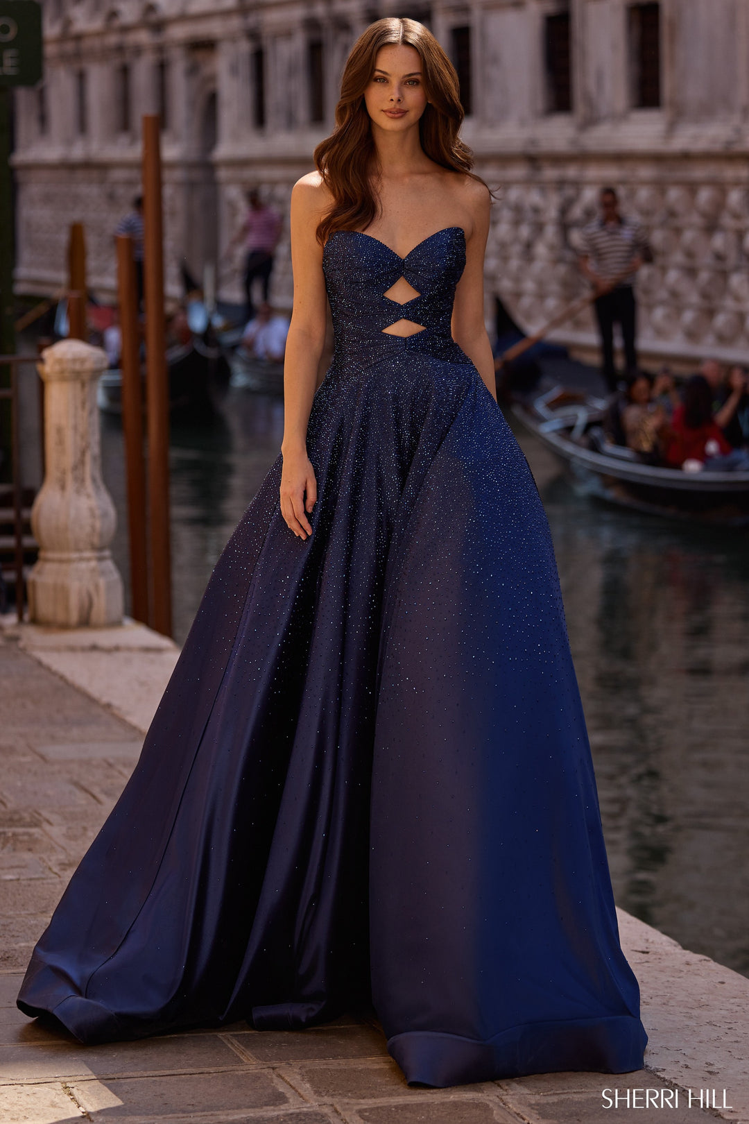 sherri hill prom dresses navy blue Dress 57552 000-18 – Gemini Bridal Size:17-17.5 x 38/39 low open back Anarkali Suits Online Acler Rossgreen Strapless Mini