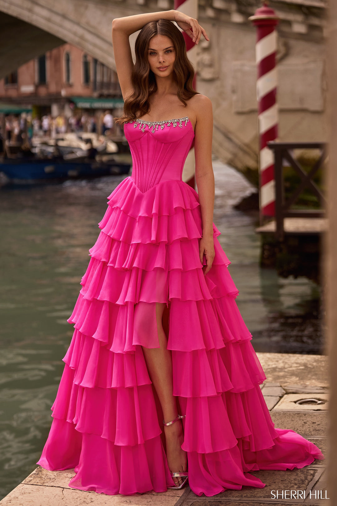 formal dresses in person White Long Mermaid One Shoulder Satin Beads Formal Prom Dresses main image 1