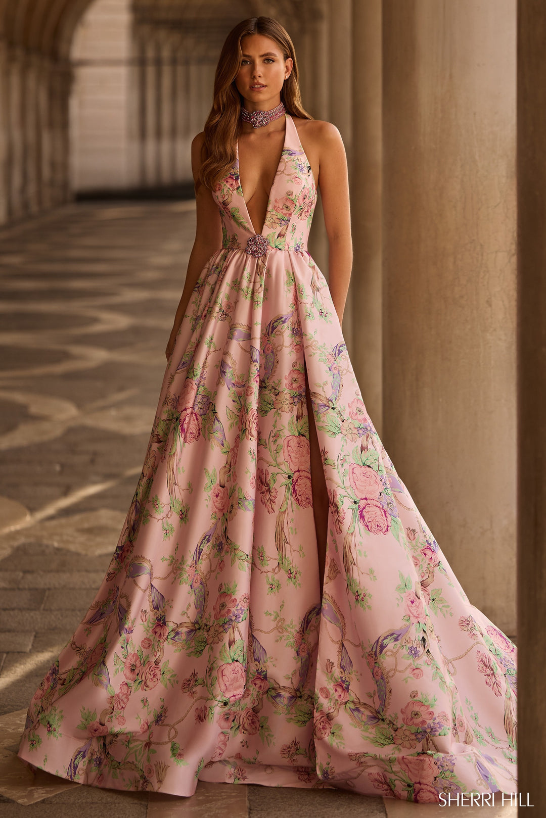 sherri hill popular dress Prom 57600 – Gemini Bridal Summerdress Color:Pacific Navy/Natural White X Revolve Chamberlain Maxi