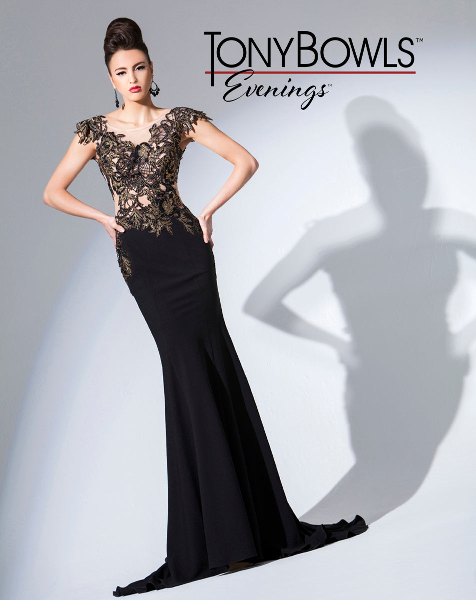 tony bowls long sleeve black dress TONY BOWLS TBE11563 – Gemini Bridal
