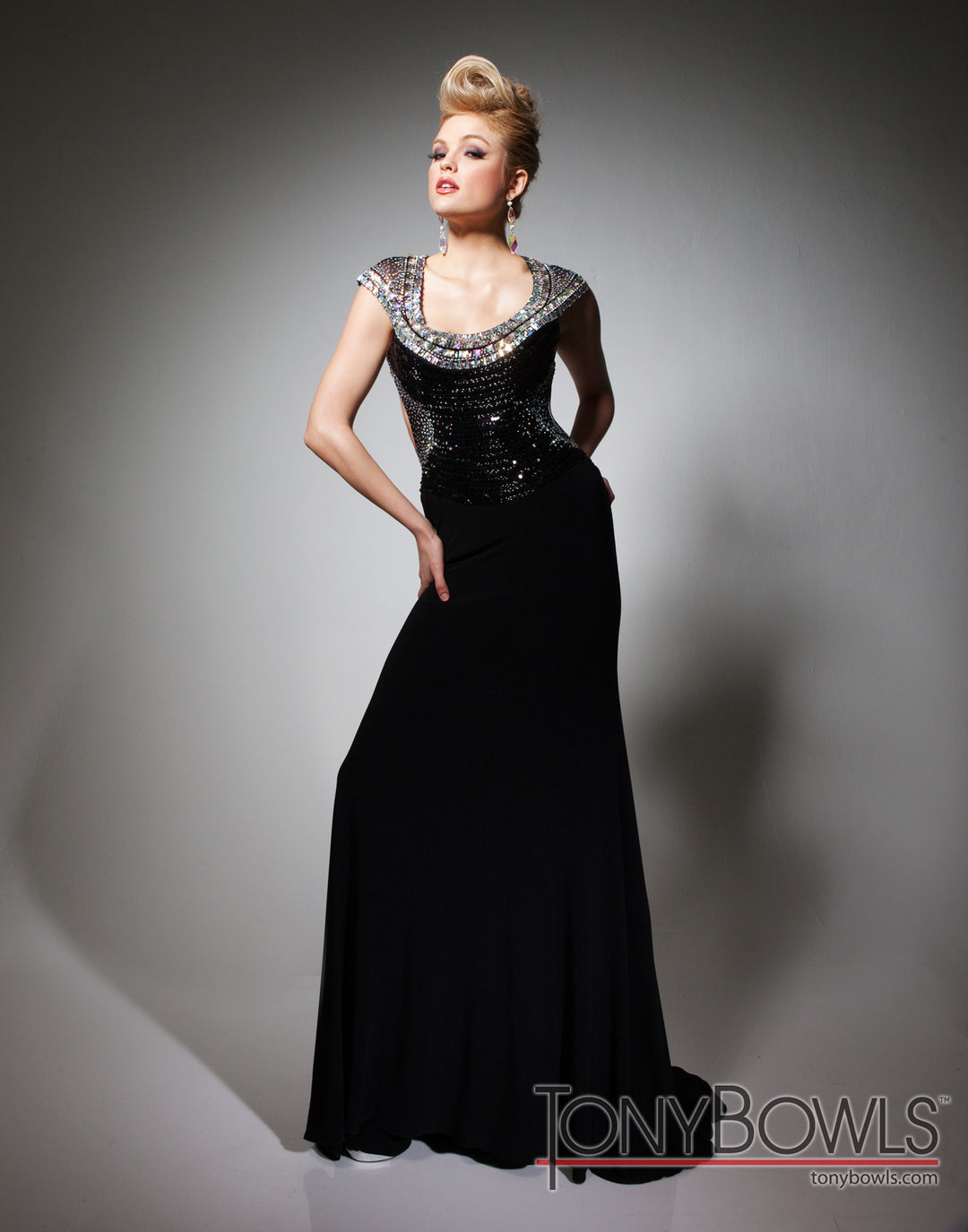 red and black graduation dresses Black Tulle Off Shoulder Long Prom Dress, Black Formal Graduation Dresses Custom Size / Black main image 1