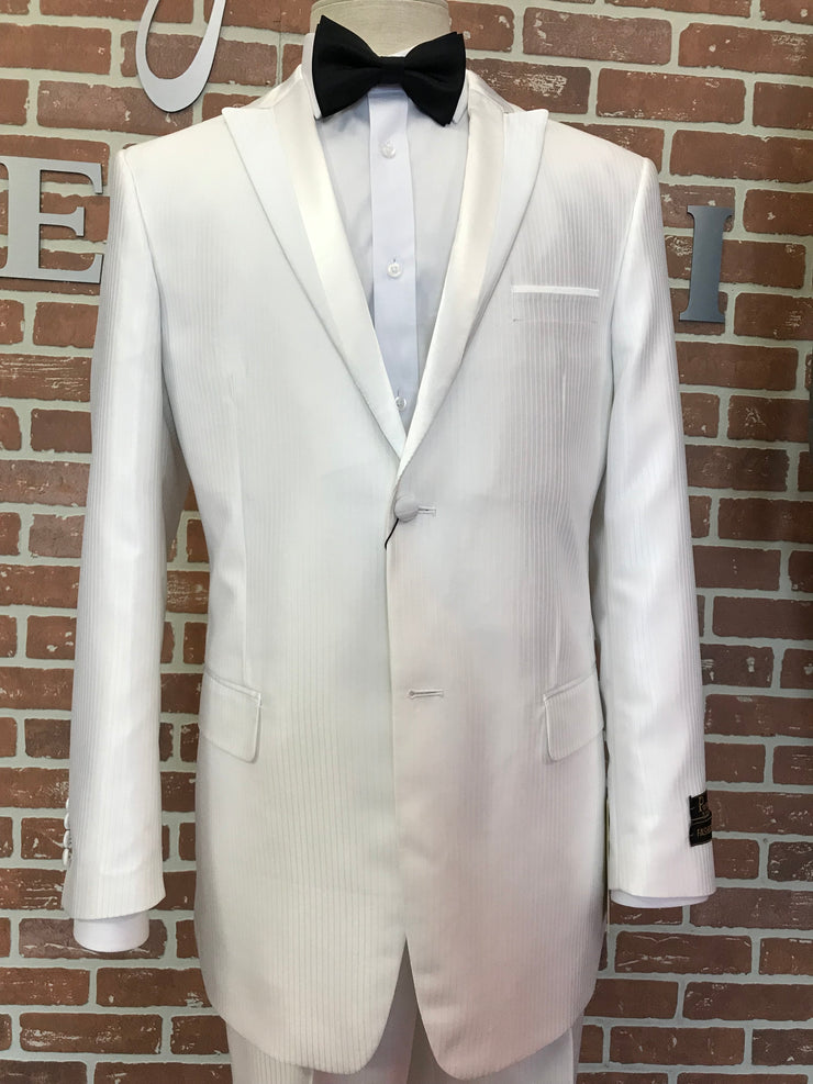 Fashion White stripe Tuxedo Blazer/Pant-2pc-Gemini Bridal Prom Tuxedo Centre