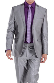 Slim Suit - Silver 2PC-Gemini Bridal Prom Tuxedo Centre