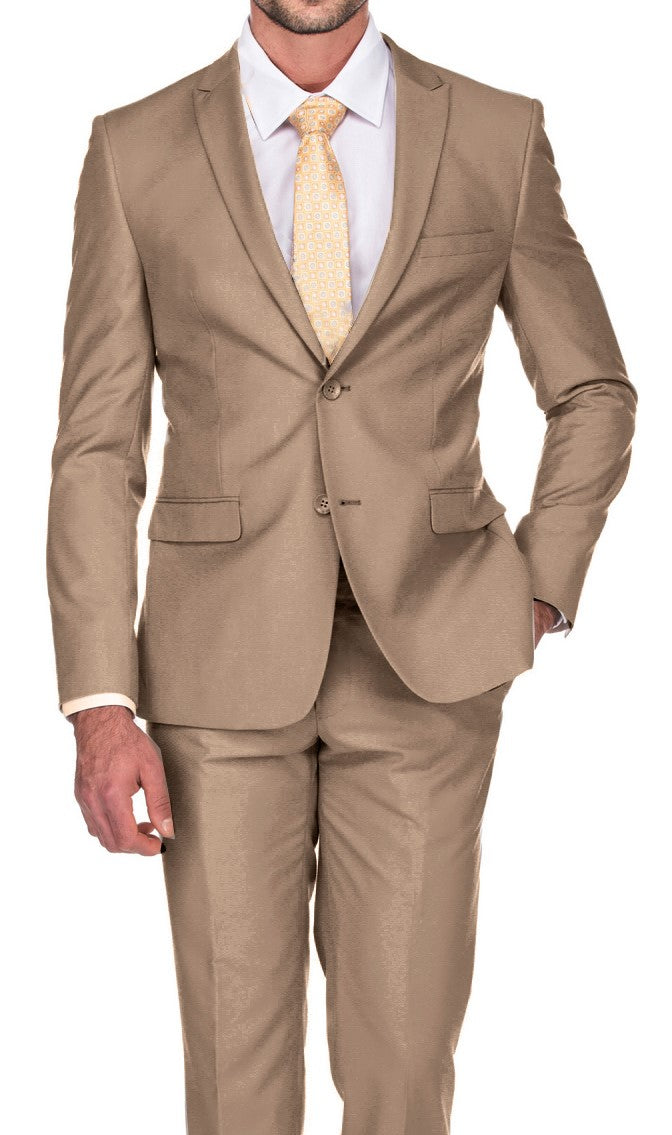 Slim Suit - 2PC Set Beige-Gemini Bridal Prom Tuxedo Centre