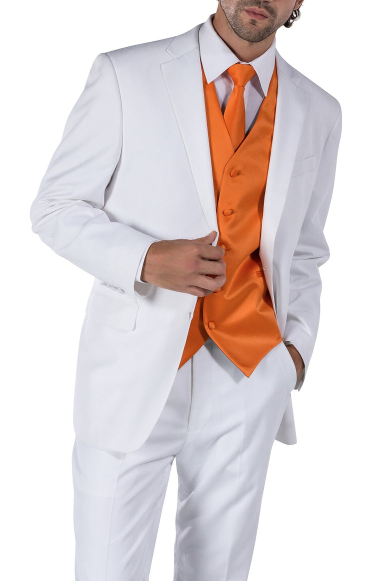 Fashion White Suit Plazer/Pant-2pc-Gemini Bridal Prom Tuxedo Centre