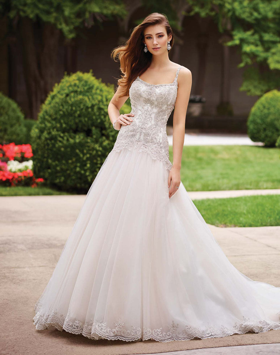 knee length dresses for ladies DAVID TUTERA 117279 – Gemini Bridal