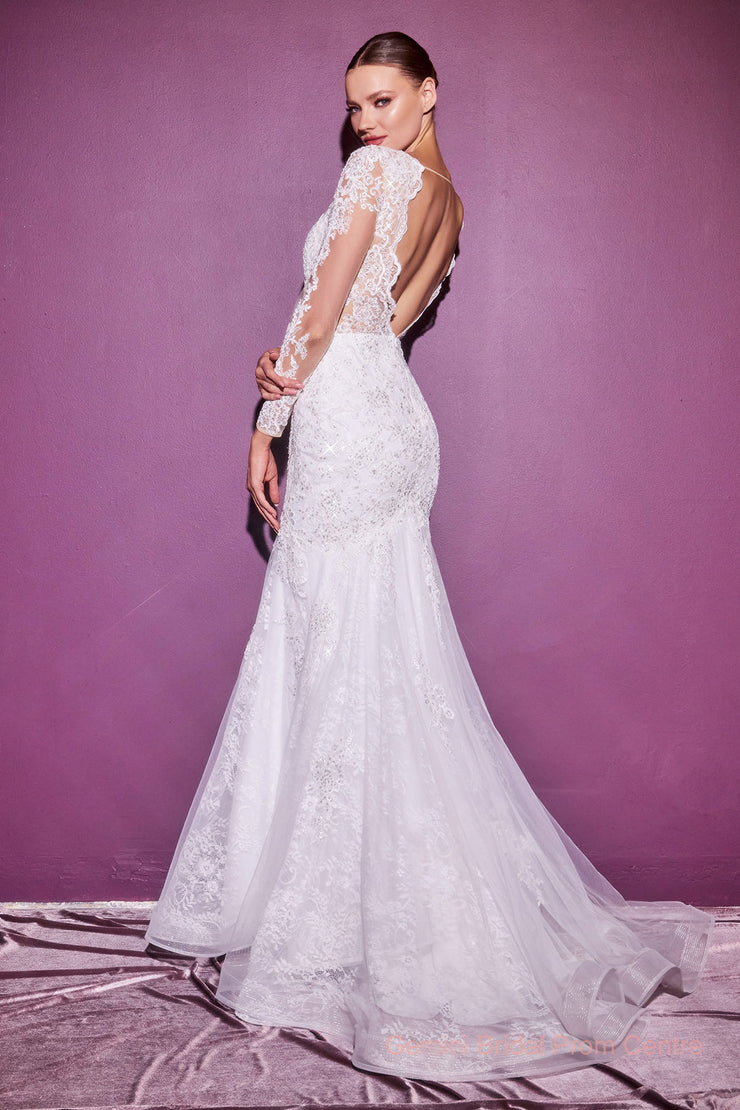 LAYERED LACE MERMAID BRIDAL GOWN 31CD951W-Gemini Bridal Prom Tuxedo Centre