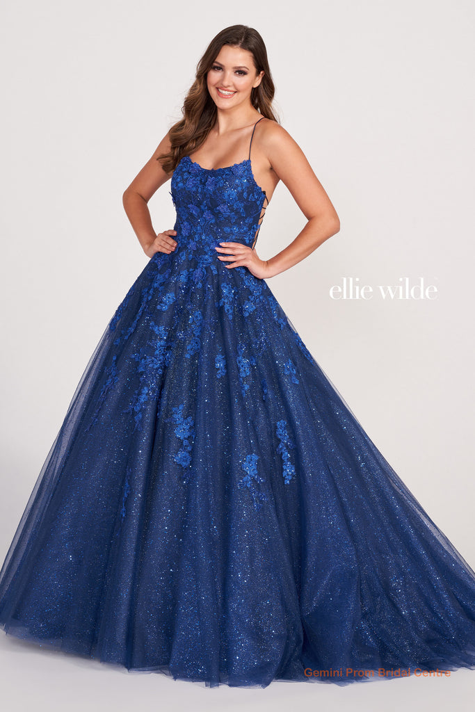 ELLIE ヘムラインドレス NAVY Ellie Wilde Prom Dress EW34026 – Gemini Bridal