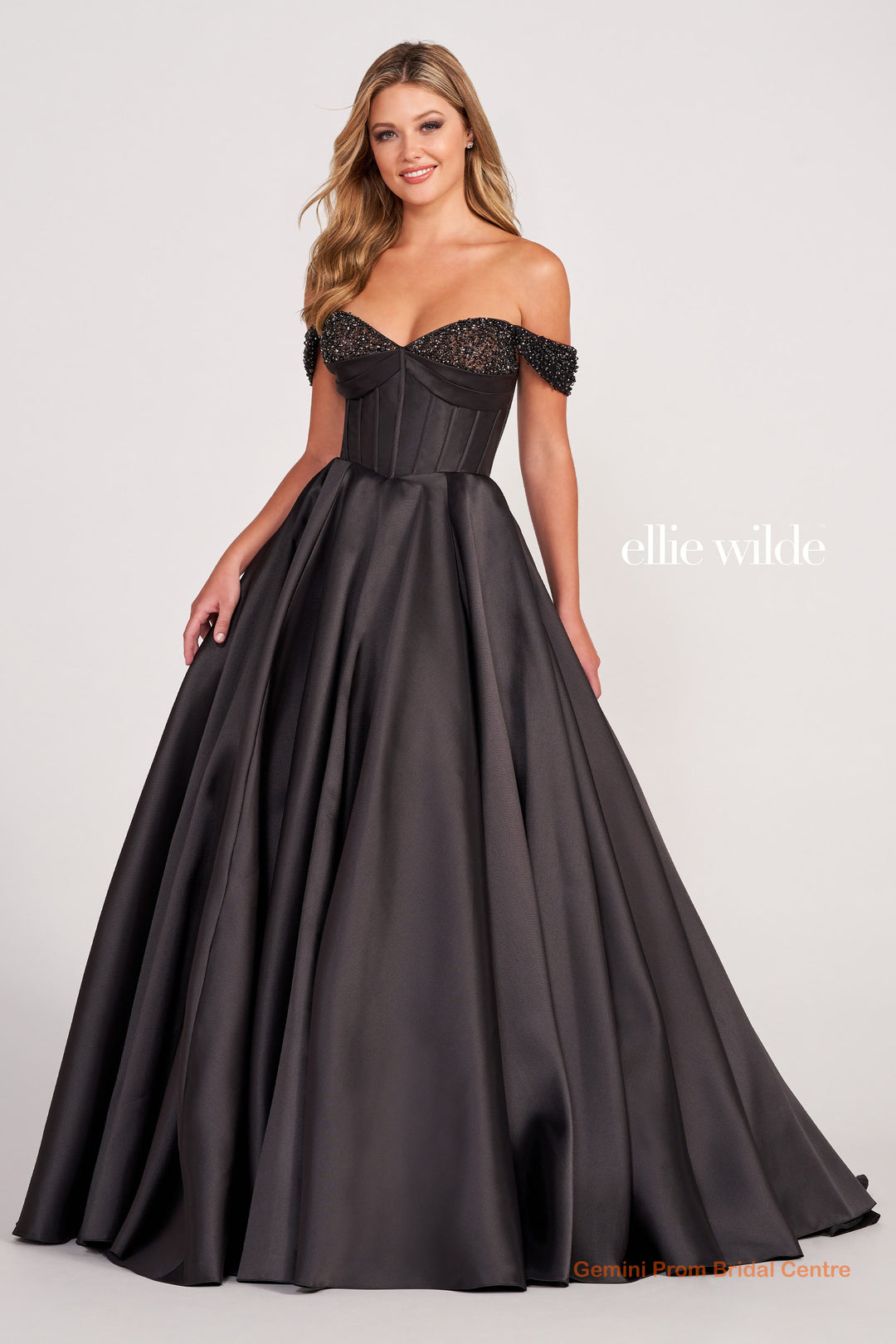 ellie wilde black prom dress Ellie Wilde EW36058 Long Prom Dress– PromGirl