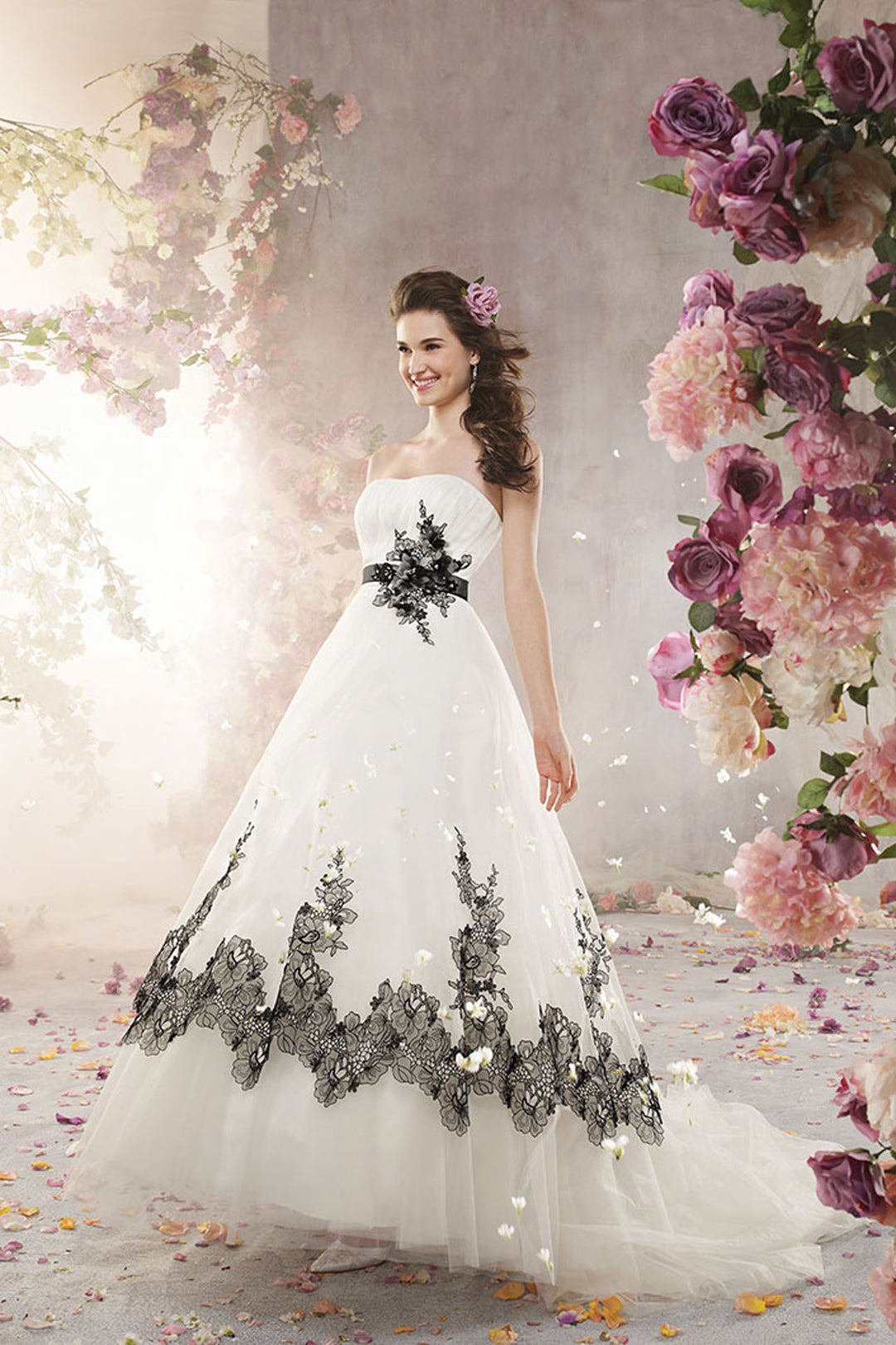 plus size black a line dress A-Line 3/4 Sleeves Floor Length Mother of The Bride Dresses main image 0